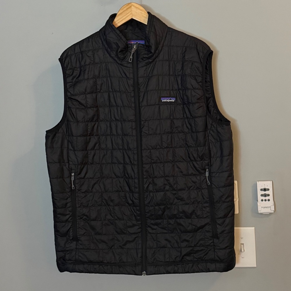 Patagonia Nano Puff Vest Mens XL Black Quilted Insulated Puffer 84242 Pockets